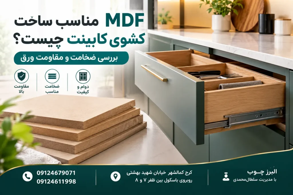 MDF مناسب ساخت کشوی کابینت چیست؟ بررسی ضخامت و مقاومت ورق
