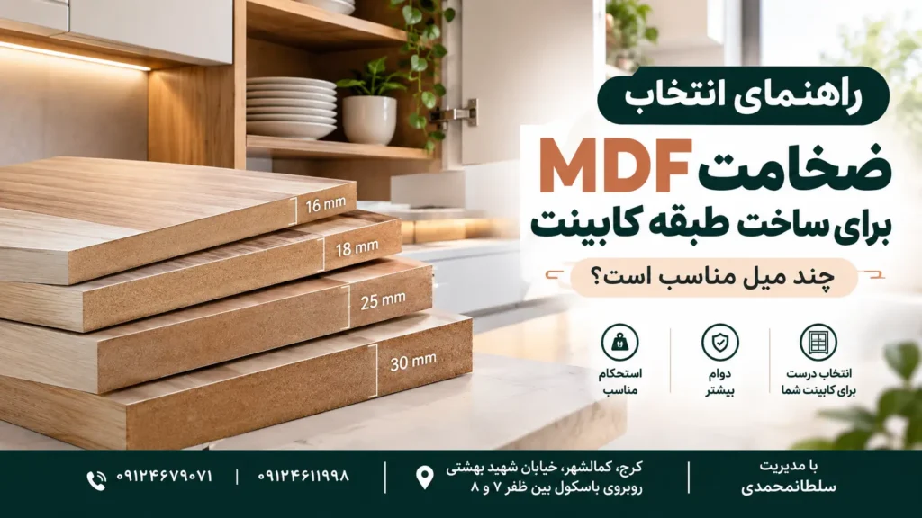 راهنمای انتخاب ضخامت MDF برای ساخت طبقه کابینت چند میل مناسب است؟ ی